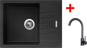 Granitový dřez Sinks PERFECTO 650 Metalblack + ARCO černá matná G24474