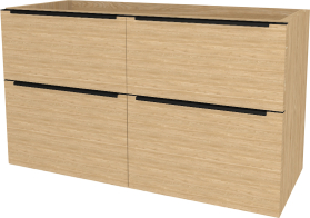 Mereo Mailo, koupelnová skříňka 121 cm, černé madlo, Multidecor, Dub olejovaný CN593SBDUO1