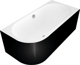 Polysan ASTRA R MONOLITH asymetrická vana 160x75x60cm, bílá/černá 34611MB