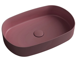 Isvea INFINITY OVAL keramické umyvadlo na desku, 55x36cm, maroon red 10NF65055-2R