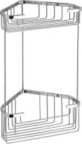 Gedy SMART dvoupatrová rohová police 200x325x151mm, chrom 2482