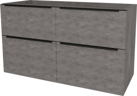 Mereo Mailo, koupelnová skříňka 121 cm, černé madlo, Multidecor, Beton tmavě šedý CN593SBBET2