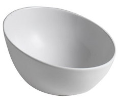 Sapho DOME OBLIQUO keramické umyvadlo na desku vysoké, Ø 44, 5cm, bílá WH031