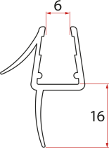 Gelco Spodní těsnění na dveře, sklo 6mm, 1000mm NDGOL01