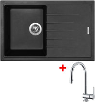 Granitový dřez Sinks BEST 780 Pureblack+MIX P BE78026MIPCL