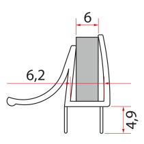 Gelco Spodní těsnění na dveře, sklo 6mm, 1000mm NDGS14