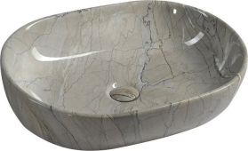 Sapho DALMA keramické umyvadlo na desku, 59x42 cm, grigio MM413