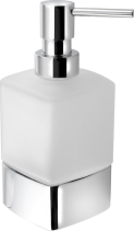 Gedy LOUNGE dávkovač mýdla na postavení, 280 ml, mléčné sklo, chrom 545513