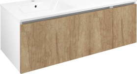 Sapho LOREA skříňka s umyvadlem 121x46x51, 5cm (90+30cm), levá, dub alabama/bílá mat LE090-2231-L-02