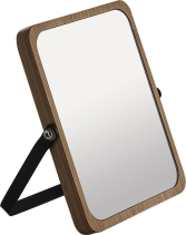 Gedy MIDORI kosmetické zrcátko na postavení, 162x185mm, oboustranné, černá/bambus 2106