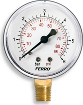 Novaservis Manometr 63mm 1/4" Radiální 0-6 bar M6306R