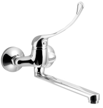 Aqualine AQUALINE 35 nástěnná baterie, rozteč 100mm, lékařská páka, ramínko ploché, 220mm, chrom 52024