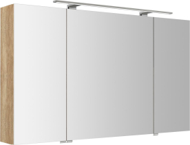Sapho RIWA galerka s LED osvětlením, 3x dvířka, 121x70x17cm, dub alabama RIW120-0022