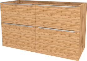 Mereo Mailo, koupelnová skříňka 121 cm, chrom madlo, Multidecor, Dub Wotan CN593SDWOT