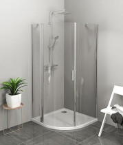 Polysan ZOOM čtvrtkruhová sprchová zástěna 900x900mm, čiré sklo, levá ZL2615L