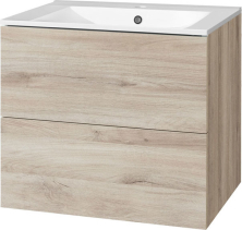 Mereo Aira, koupelnová skříňka s keramickým umyvadlem 61 cm, dub Kronberg CN720