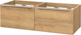 Mereo Mailo, koupelnová skříňka 121 cm, dub Riviera, chrom madlo CN528S