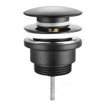 Sapho Umyvadlová výpust 5/4“, click-clack, velká zátka, 10-55mm, černá mat CV1002B