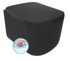 Kerasan TRIBECA závěsná WC mísa, Rimless, 35x54cm, černá mat 511431