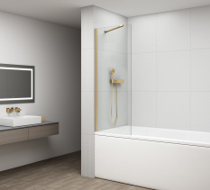 Polysan FISA vanová zástěna 600x1500mm, zlato mat, čiré sklo FS1062-G