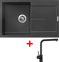 Granitový dřez Sinks ULTIMA 790 Metalblack + Elka černá matná G12374