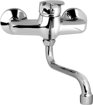 Mereo Dřezová nástěnná baterie, Sonáta, 150 mm, s ramínkem trubkovým ø 18 mm - 300 mm, chrom CB30106N