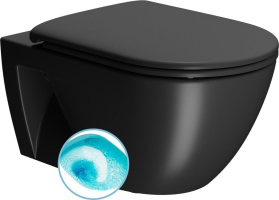GSI PURA ECO závěsná WC mísa, Swirlflush, 36x55cm, černá dual-mat 880726