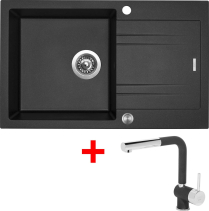 Granitový dřez Sinks LINEA 780 XC Metalblack + Mix 3 P GR G4874XC