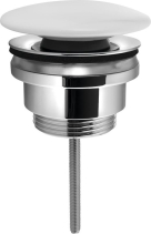 Sapho Umyvadlová výpust 5/4“, click-clack, velká zátka, 5-65mm, keramika bílá CV1110C