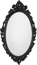 Sapho DESNA oválné zrcadlo ve vyřezávaném rámu, 80x100cm, černá IN357