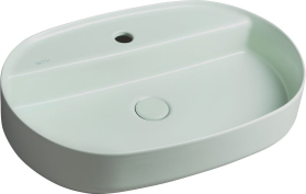 Isvea INFINITY OVAL keramické umyvadlo na desku, 60x40cm, zelená mint 10NF65060-2T