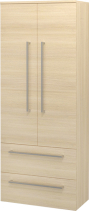 Mereo Bino, koupelnová skříňka vysoká, dvojitá 163 cm, dub Sand Barbera CN639