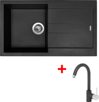 Granitový dřez Sinks AMANDA 860 NANO Nanoblack+MIX 35 GR AM860N6MI35GRN6