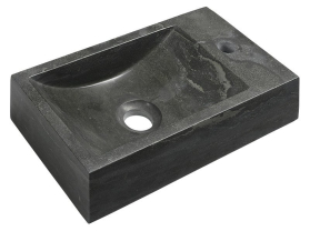 Sapho BLOK kamenné umývátko 40x22cm, baterie vpravo, antracit 2401-28