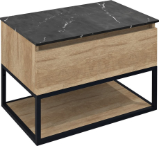 Sapho SKARA umyvadlová skříňka 70x50x45cm, černá mat/dub alabama CG005-2222