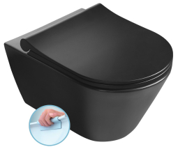 Sapho AVVA závěsná WC mísa, Rimless, 35, 5x53cm, černá mat 100314-110