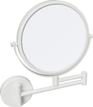 Sapho X-ROUND WHITE kosmetické zrcátko závěsné, Ø 200mm, oboustranné, bílá mat XR006W