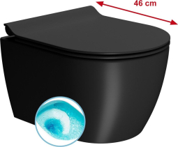 GSI PURA SHORT závěsná WC mísa, Swirlflush, 35x46cm, černá dual-mat 880226