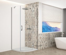 Gelco TRINITY CHROME čtvrtkruhový sprchový kout 900x900mm, čiré sklo, pravé GT6590CR-CH