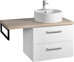 Aqualine VEGA sestava koupelnového nábytku, š. 97, 5 cm, bílá/dub platin VG064-02