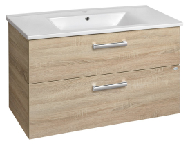 Aqualine VEGA umyvadlová skříňka 97x60x43, 8cm, 2x zásuvka, dub platin VG903