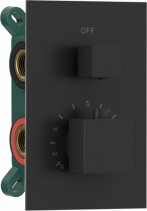 Sapho Podomítková sprchová termostatická baterie, box, 2 výstupy, černá mat 1102-32B