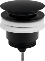 Omp Tea Umyvadlová výpust 5/4“, click-clack, velká zátka, 10-45mm, černá mat 7532.310.5X