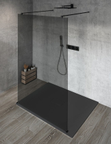 Gelco VARIO BLACK jednodílná sprchová zástěna do prostoru, kouřové sklo, 1000 mm GX1310GX2214
