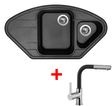 Granitový dřez Sinks LOTUS 960.1 Metalblack+ENIGMA S GR LT960174ENSGR74