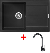 Granitový dřez Sinks ULTIMA 790 Pureblack + ARCO černá matná G25026