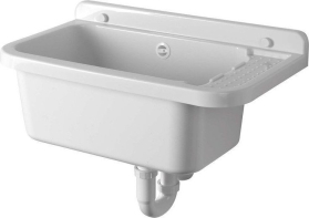Aqualine Závěsná výlevka s odkládací plochou 60x34cm, plast, bílá PI5060