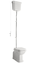 Kerasan WALDORF WC mísa s nádržkou, spodní/zadní odpad, bílá-chrom WCSET19-WALDORF