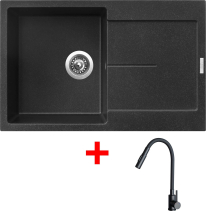 Granitový dřez Sinks ULTIMA 790 Granblack + ELASTA S černá matná G25430