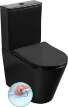 Sapho PACO RIMLESS WC kombi mísa s nádržkou, spodní/zadní odpad, černá mat PC1012WRB